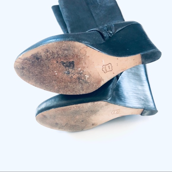 BCBGMAXAZRIA Black Leather Remy Wedge Boot Black - Picture 5 of 10